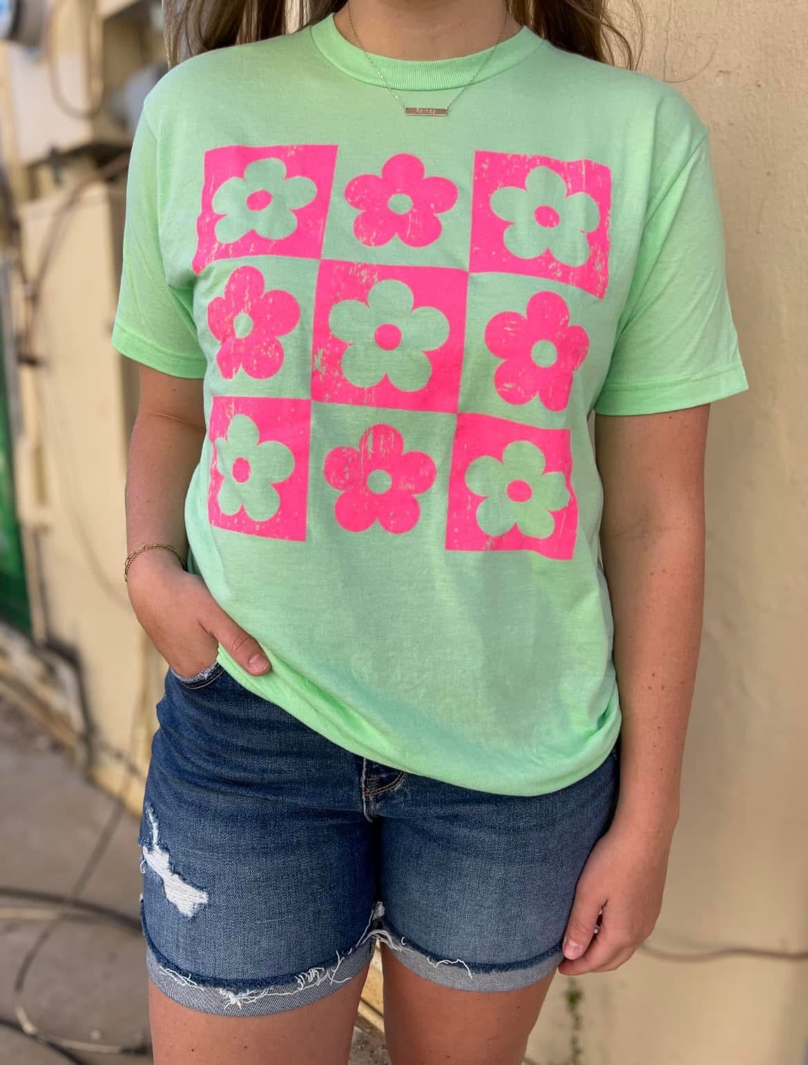 Neon Flowers Tee