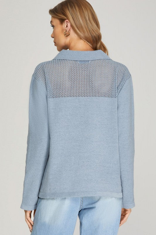 Winter Blue Sweater Top