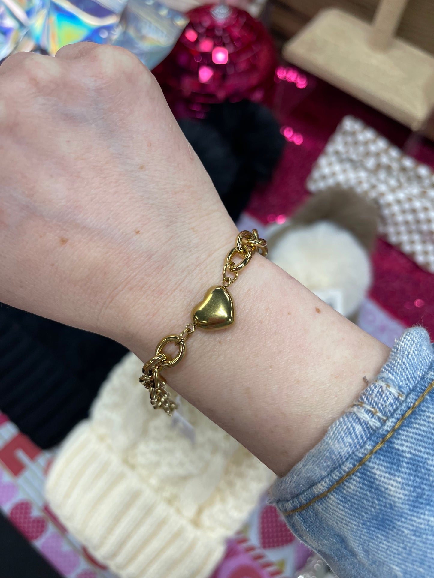 Chunky Heart Bracelet