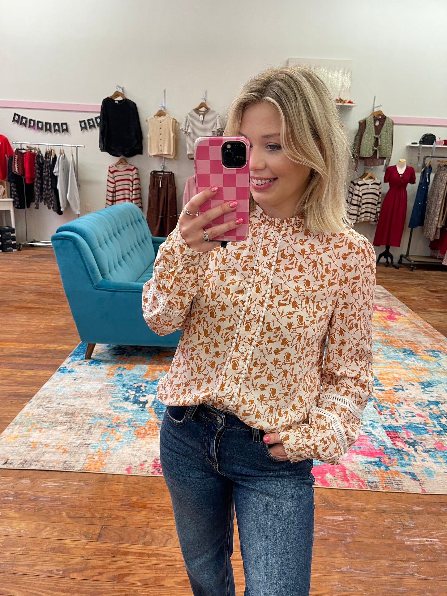 Fall-y Floral Lace Top