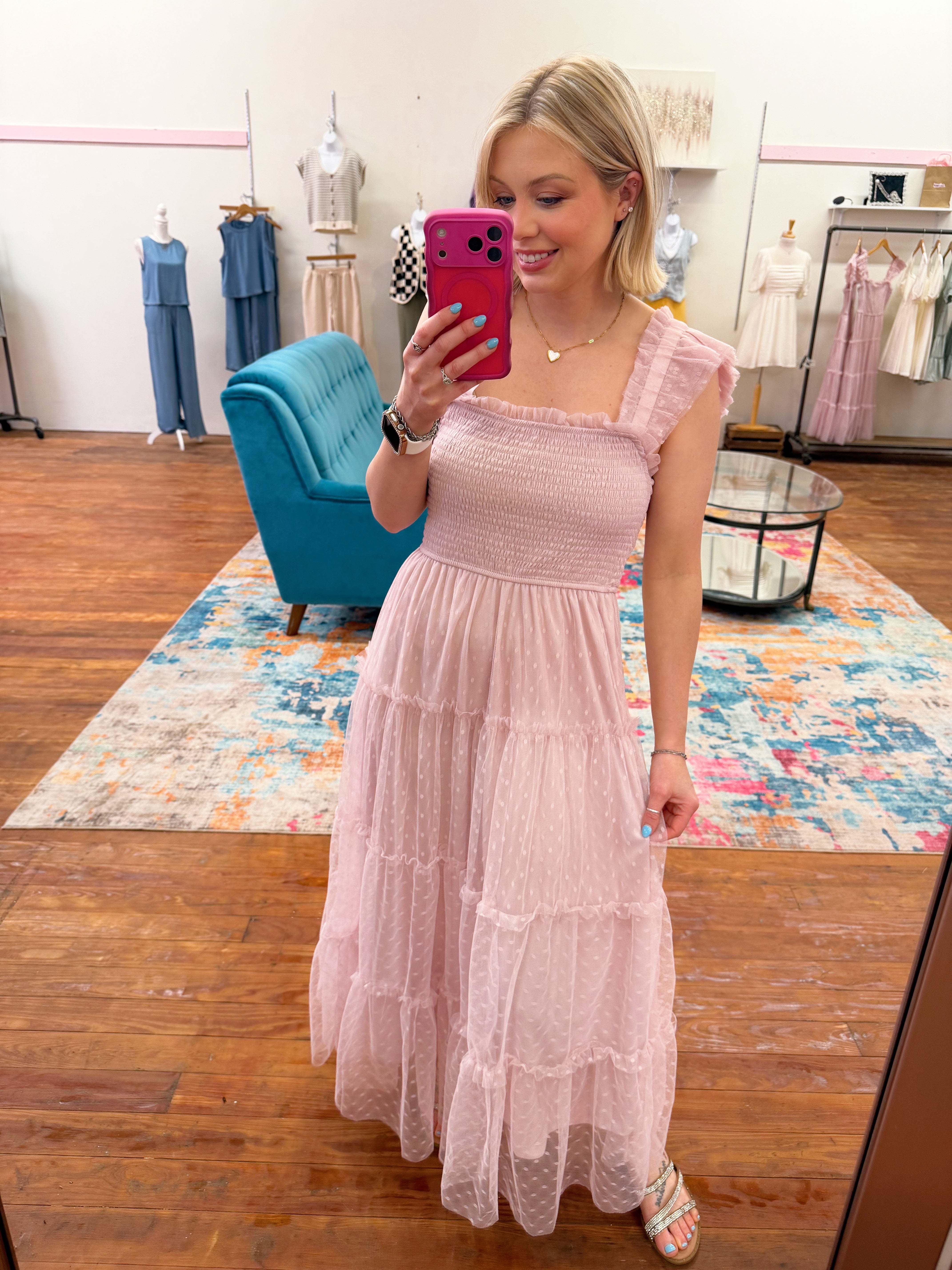 Chiffon Smocked Tiered Midi Dress – Ani Oakli Clothing Co.