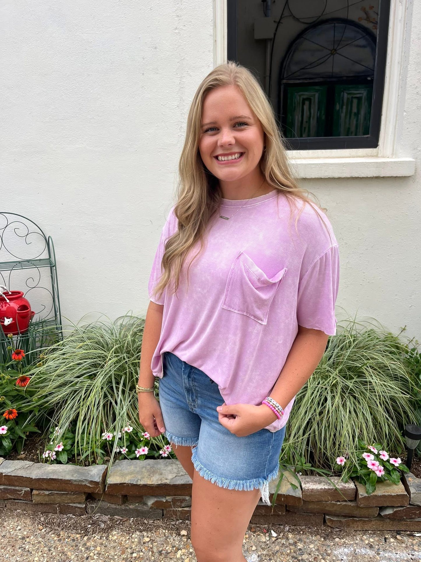 Lucy Acid Wash Pocket Top