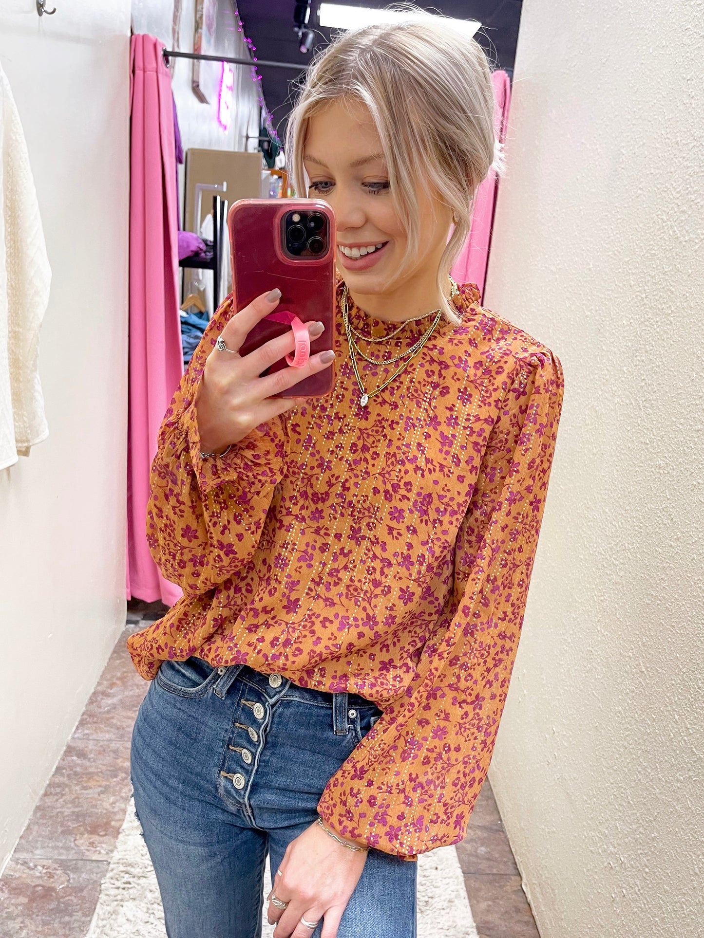 Rust Magenta Top