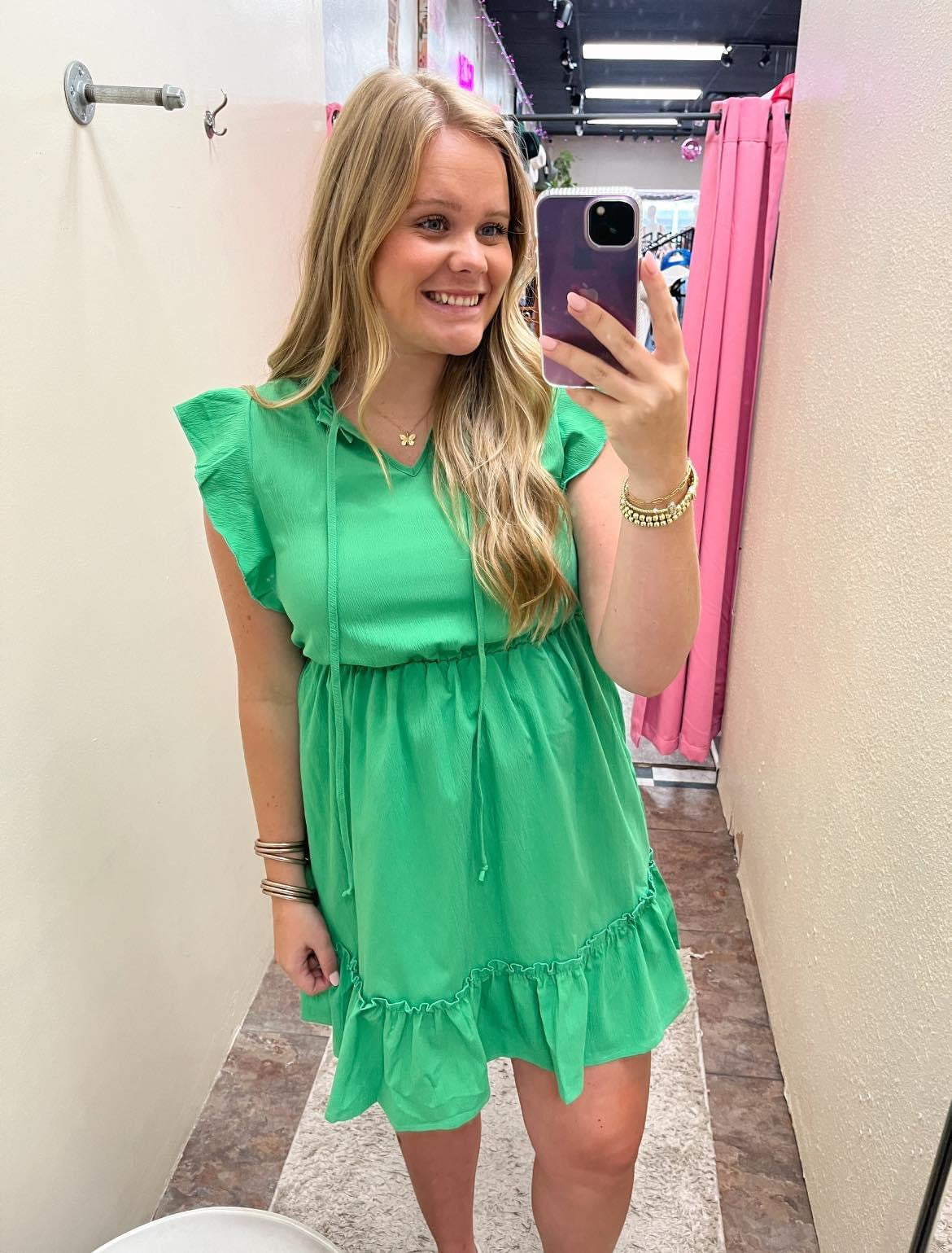 Green Ruffled Dress
