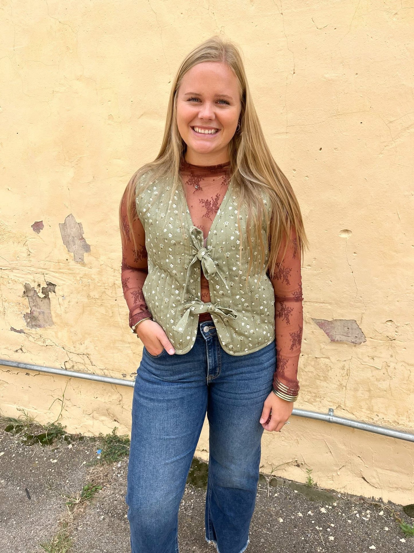 Quilted Tie-Front Vest