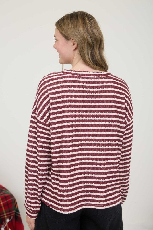 The Holly Striped Henley Top