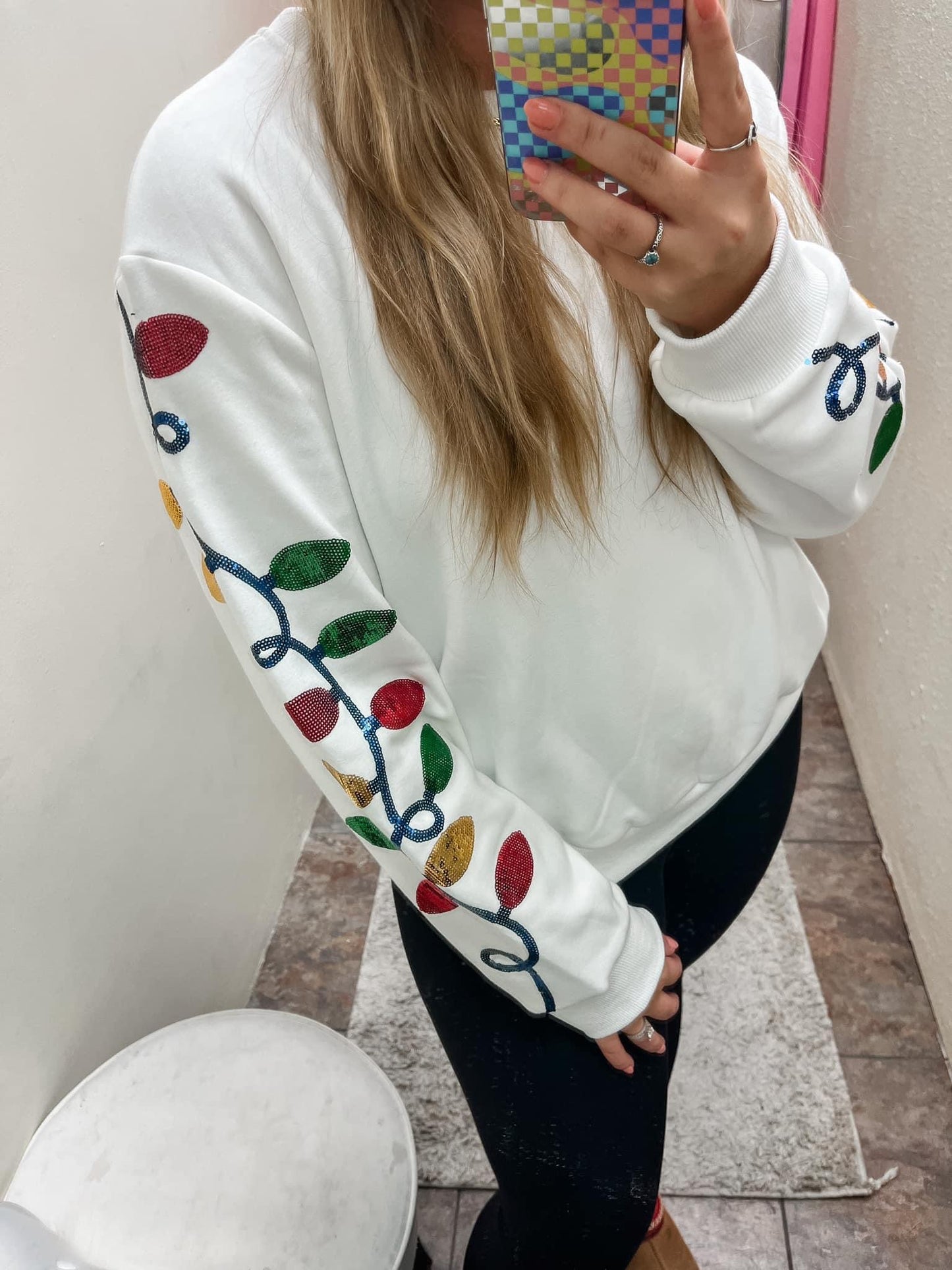 Christmas Lights Sweater Top