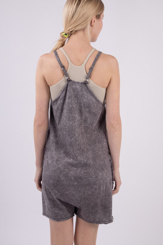 Washed Black Romper