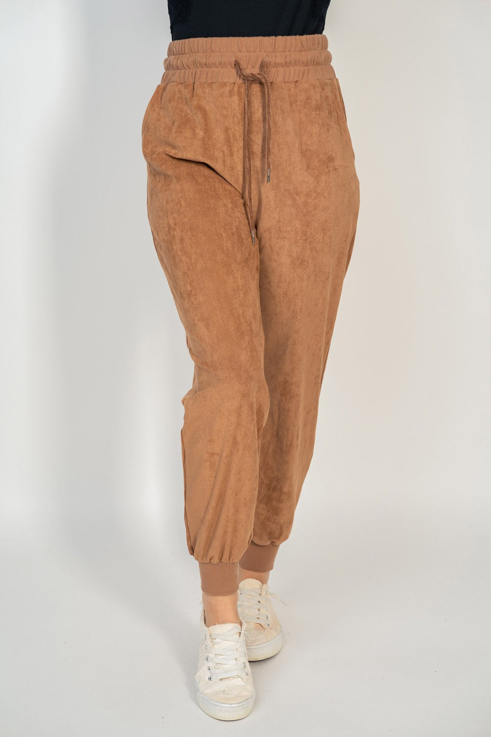 Camel Suede Joggers
