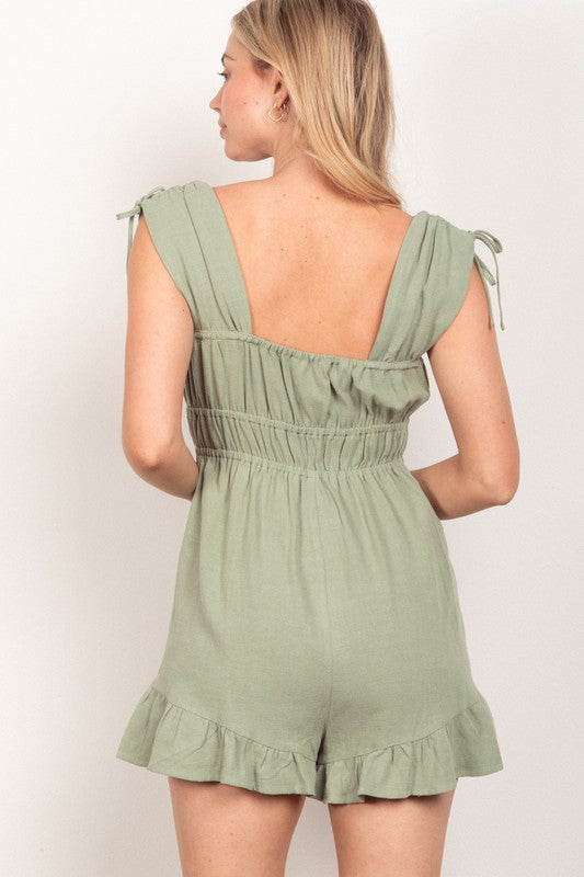 Sage Ruffle Romper