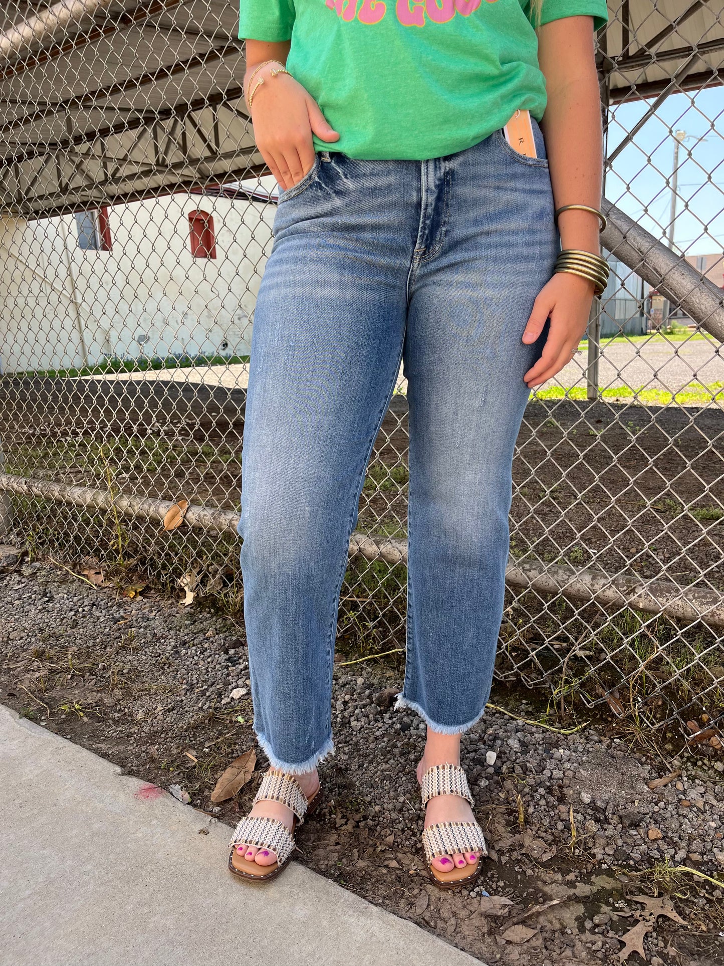 Hallie Straight Crop Jeans- Risen