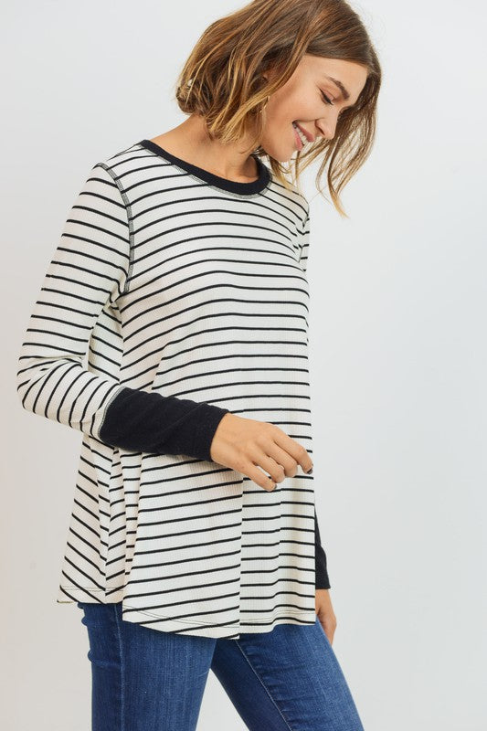Stripe Rib Knit Top