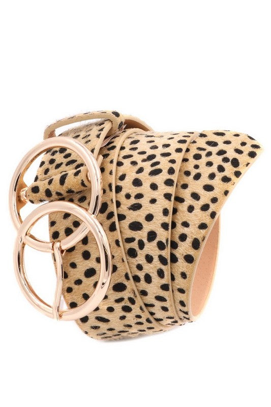 Faux Fur Double Ring Belt