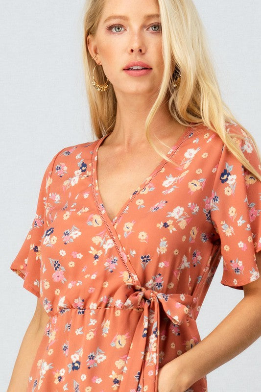 Floral Surplice Top