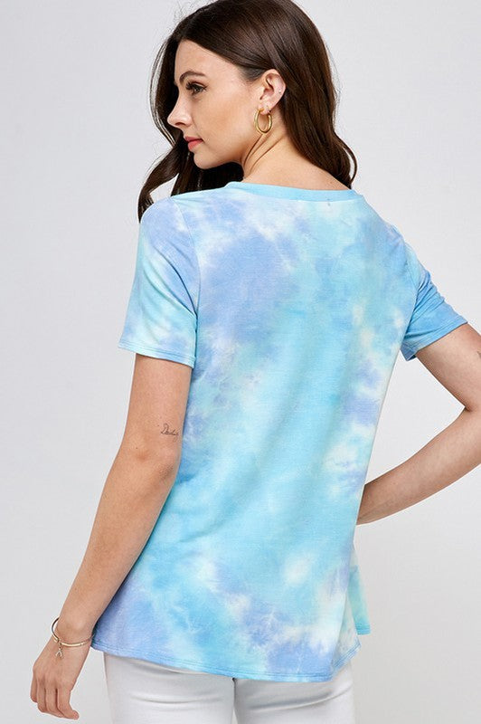 Blue Tie Dye Top
