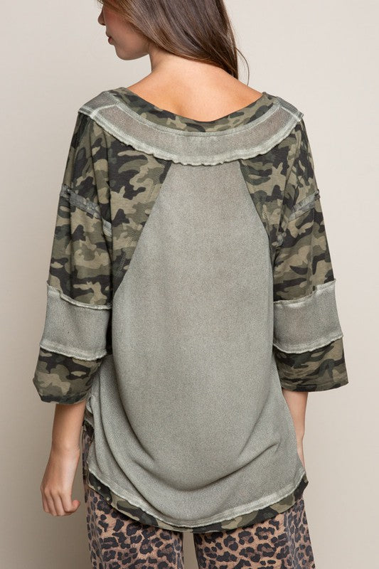 On the Edge Camo Top