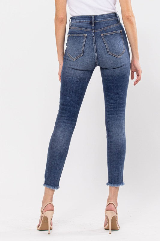 Zoie High Rise Distress Crop Skinny-Cello