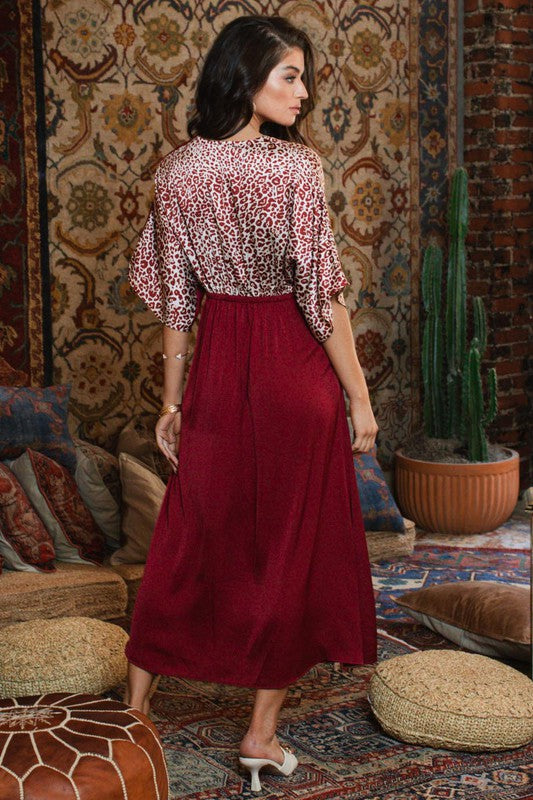 Wine Leopard Dress