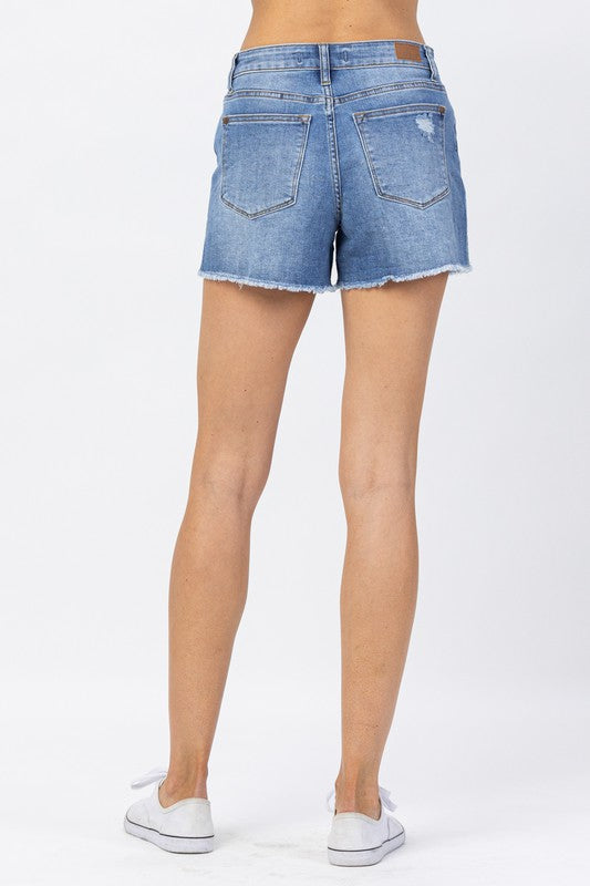 Morgan High Waist Distressed Shorts-Judy Blue