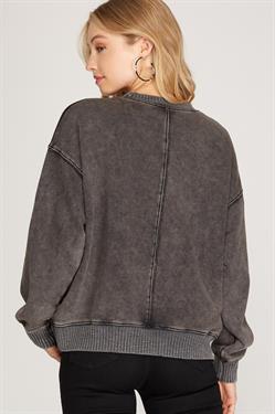 Washed Pullover Sweatshirt