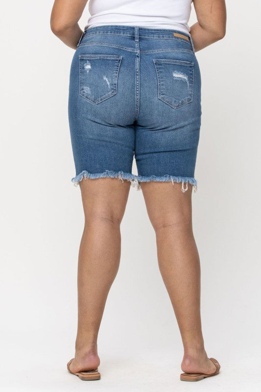 Plus Bermuda Denim Shorts-Cello