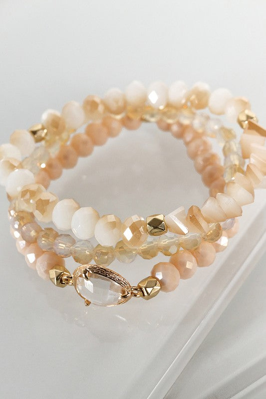 Crystal Charm Bead Bracelet