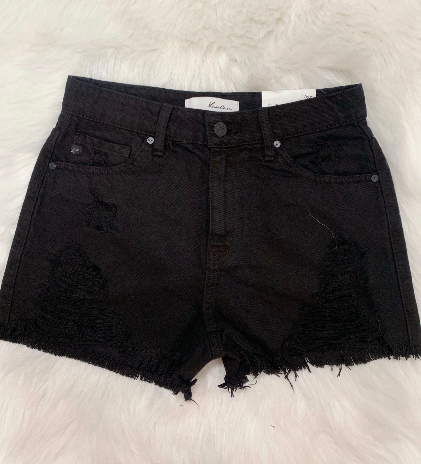 Kelsey High Rise Kancan Shorts-Black