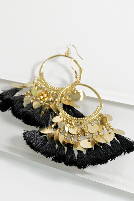 Black Tassel Earrings
