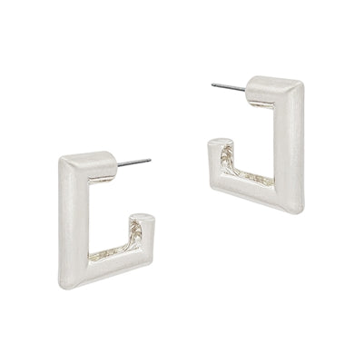 Matte Open Square Earrings