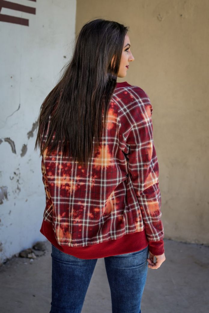 Reversible Bleached Bomber Jacket