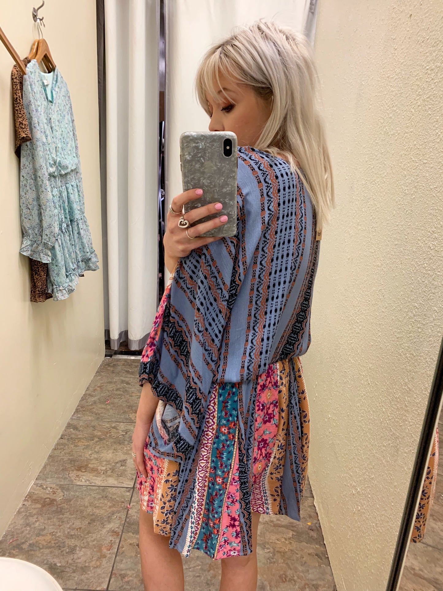 Mixed Print Kimono Romper