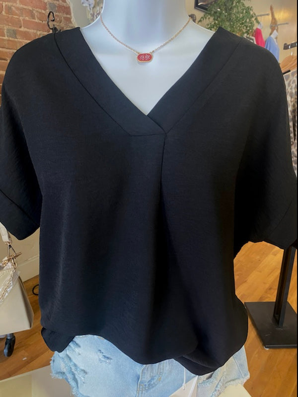 Black Short Sleeve Blouse