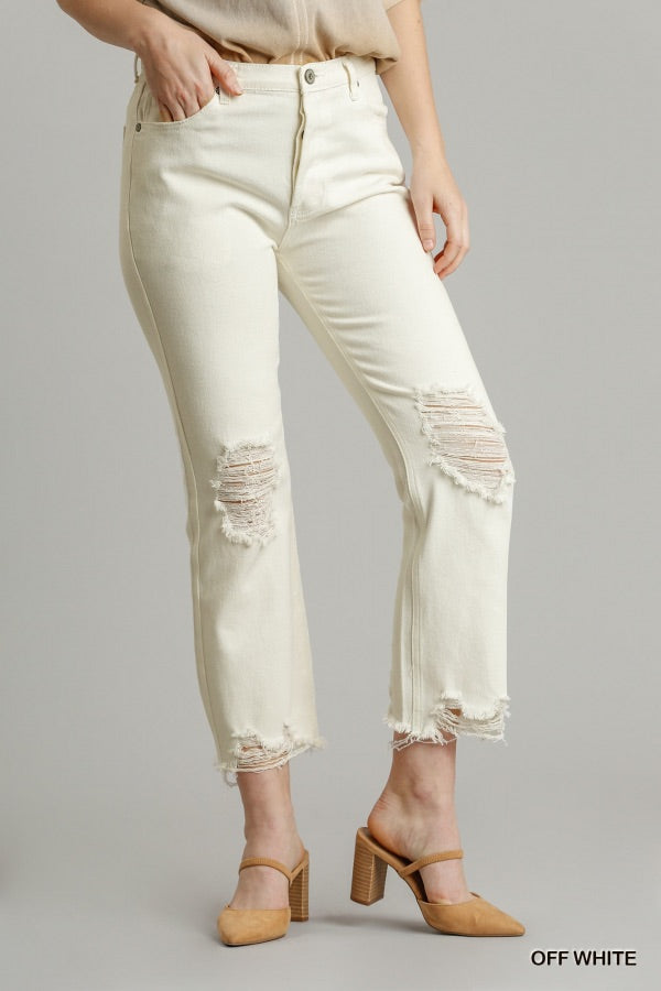 distressed white jeans-umgee