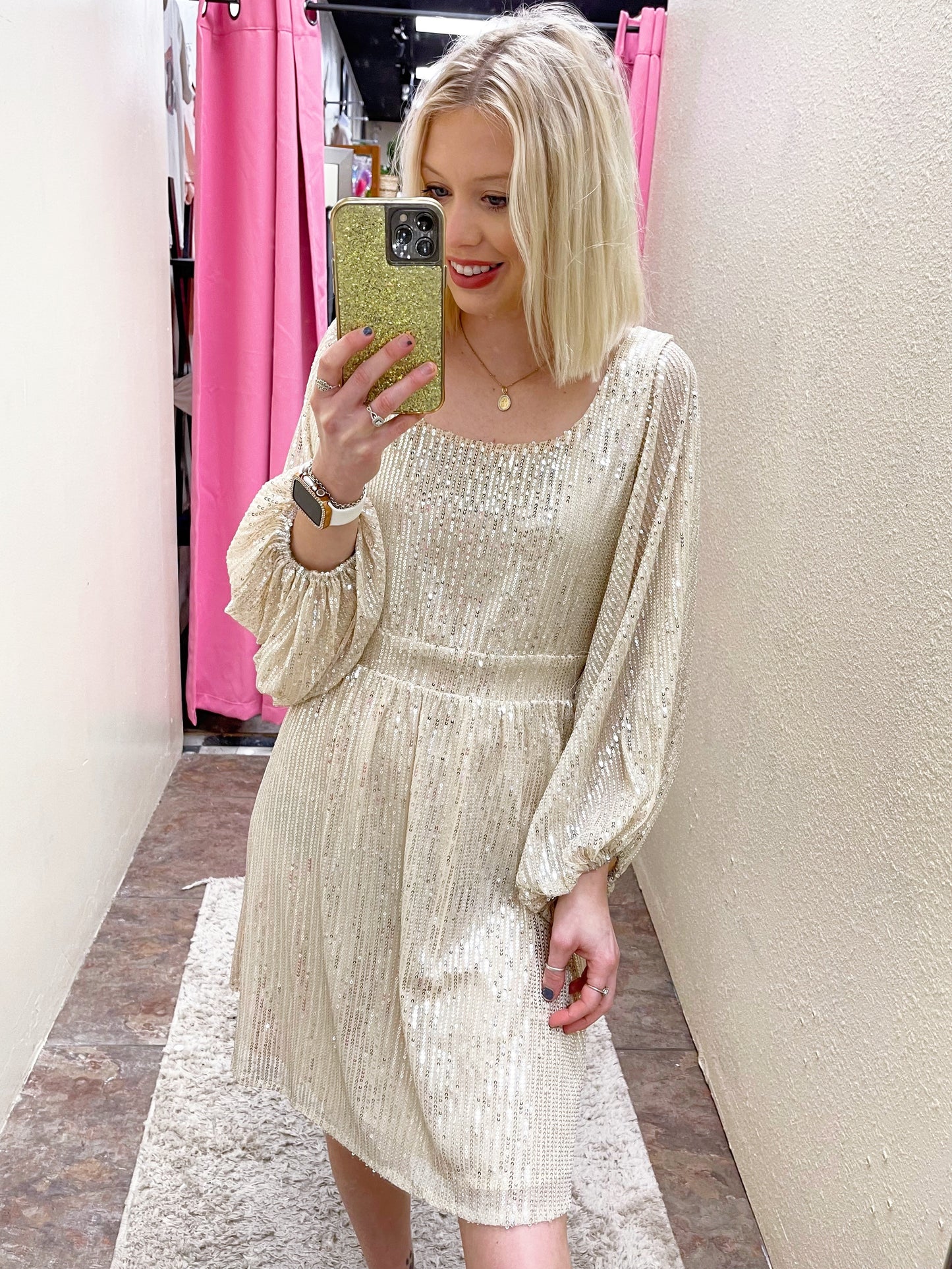 Pop The Champagne Sequin Dress