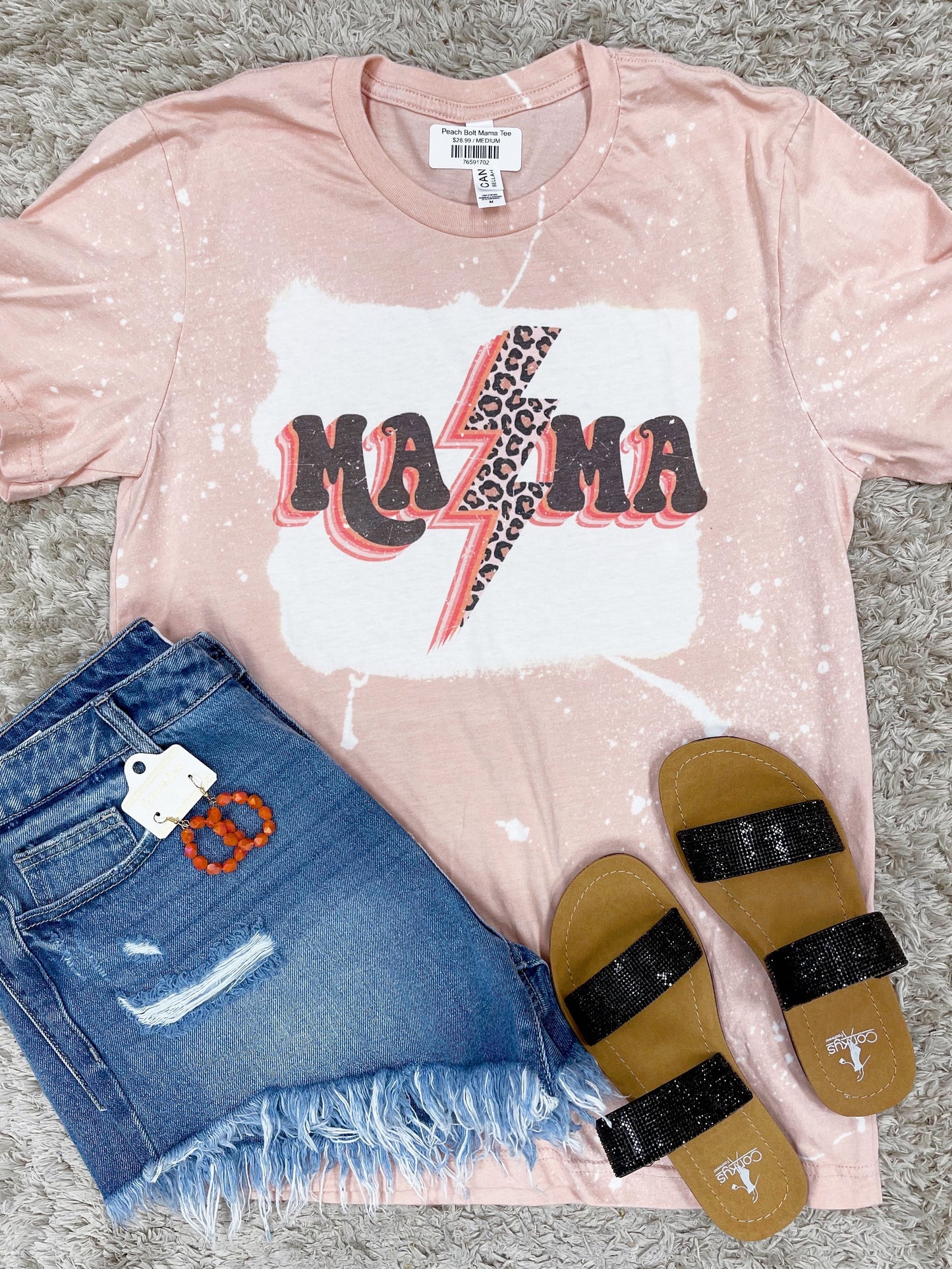 Peach Bolt Mama Tee