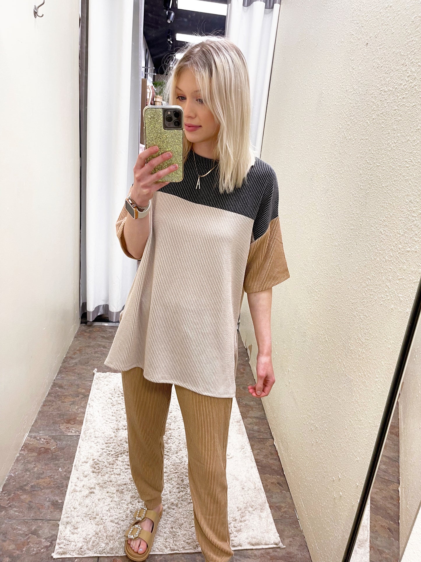 Ribbed Colorblock Top