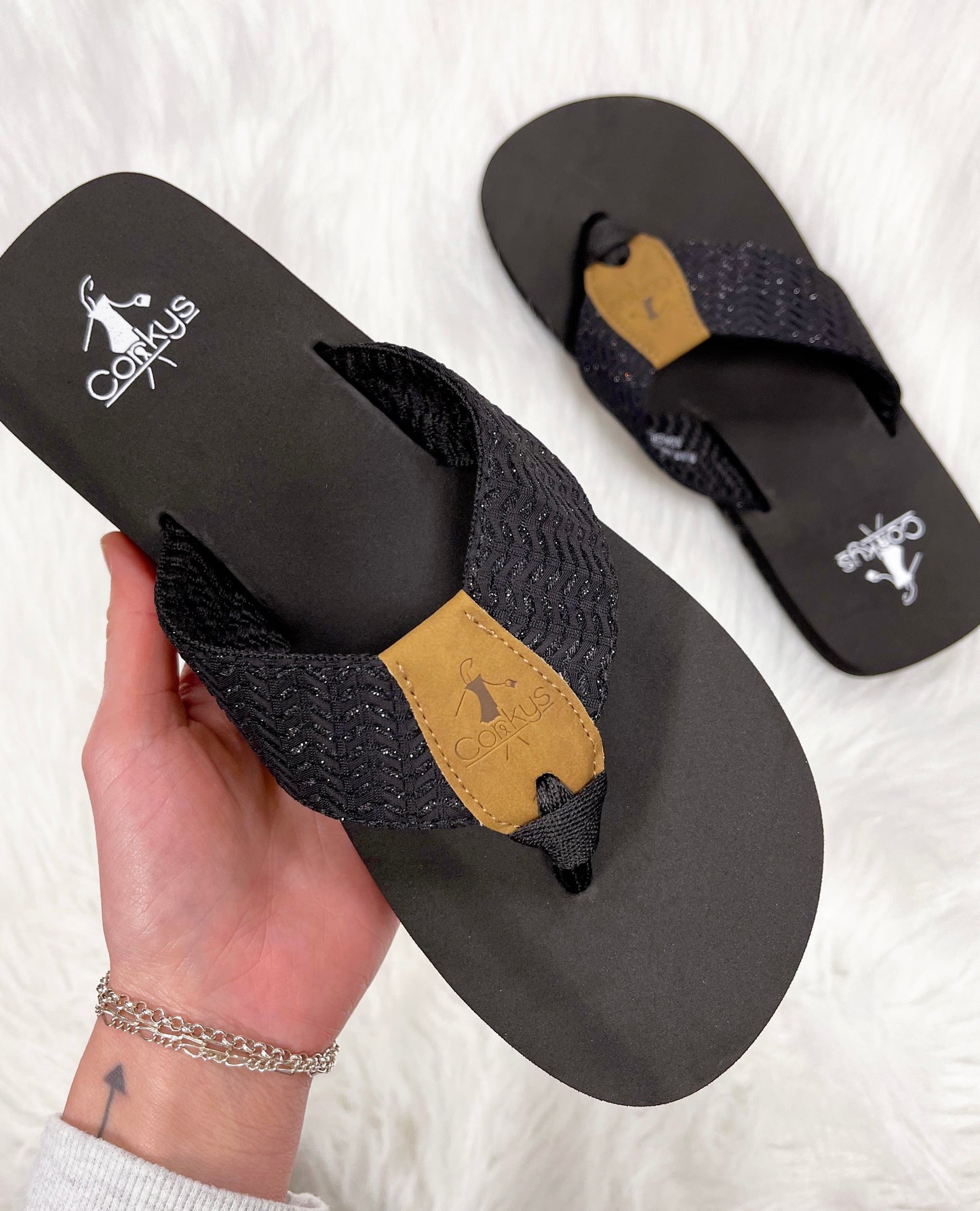Lakeside Black Sandals-Corkys