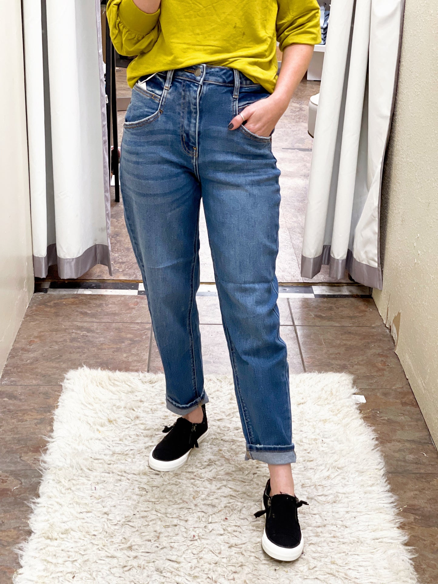 Back Seam Mom Jeans-Cello