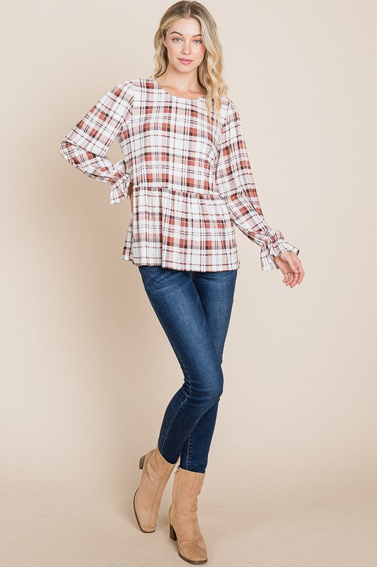 Plaid Babydoll Top