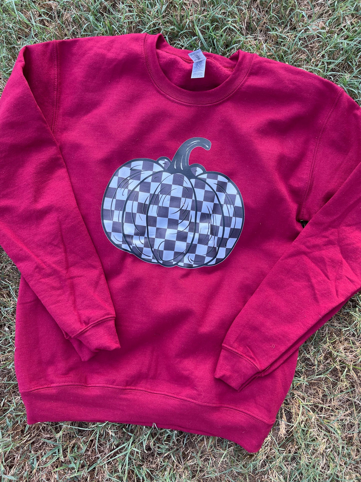 Checkered Pumpkin Sweatshirt