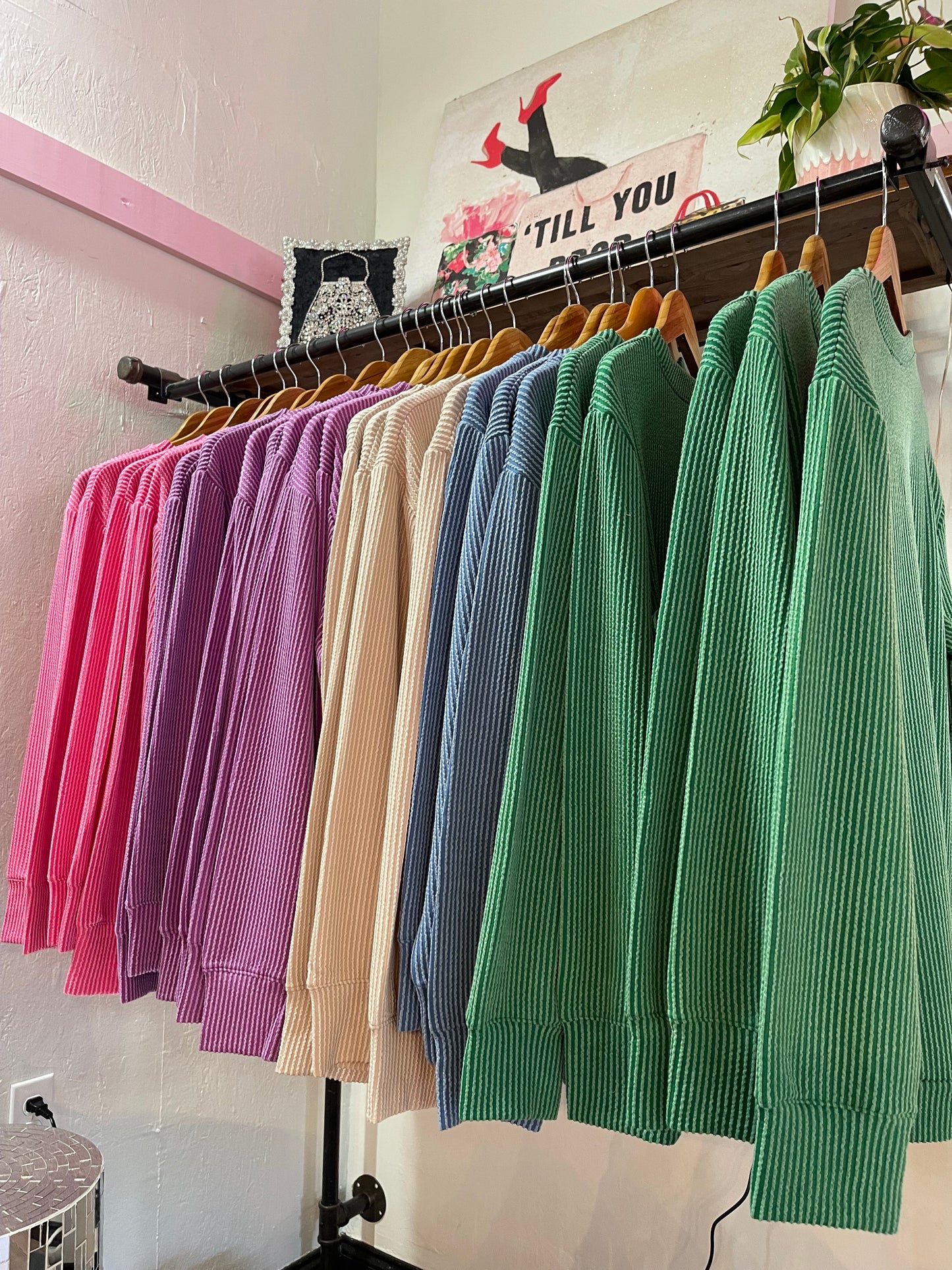 Raised Rubbed Pullover Top