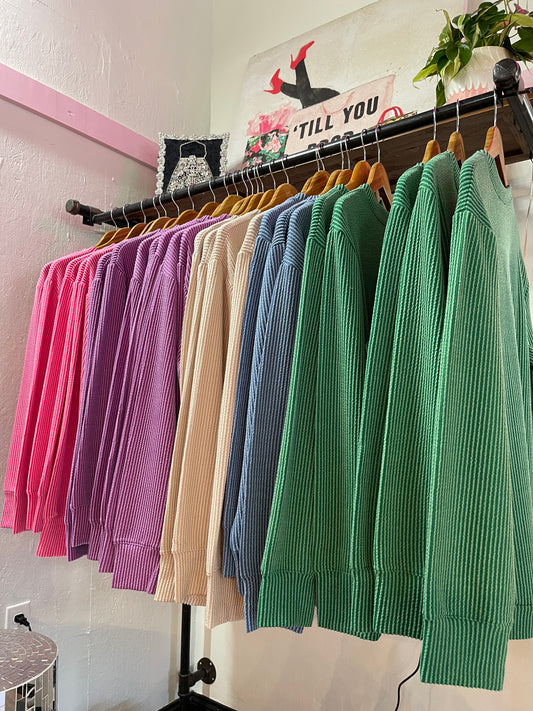 Raised Rubbed Pullover Top