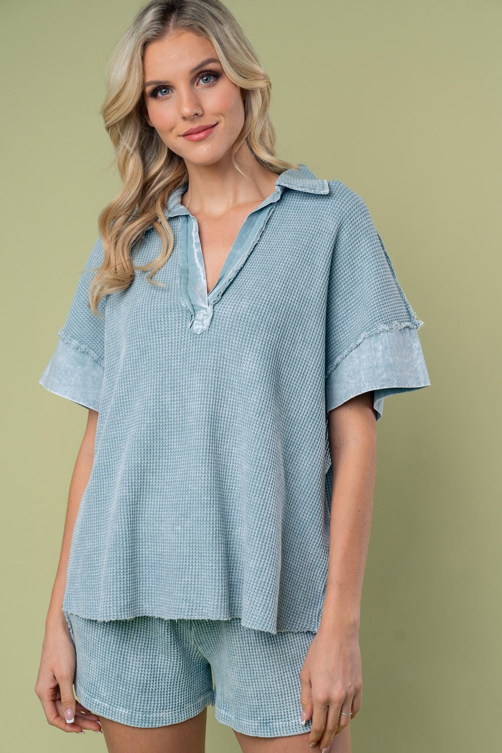 Collared Thermal Spring Top