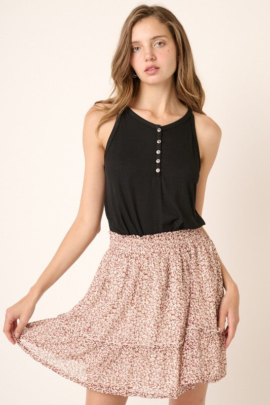 Mauve Floral Skirt