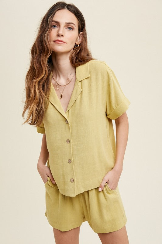 Lime Button Top
