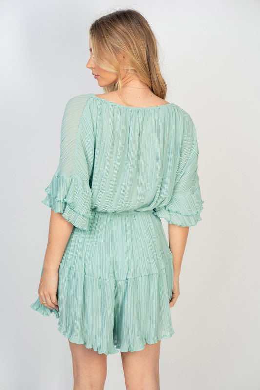 Dusty Green Frill Romper