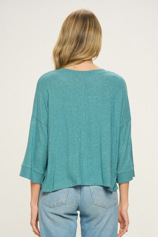 Teal Brushed Top