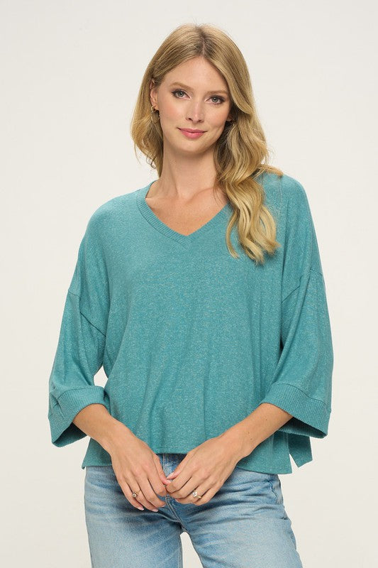 Teal Brushed Top