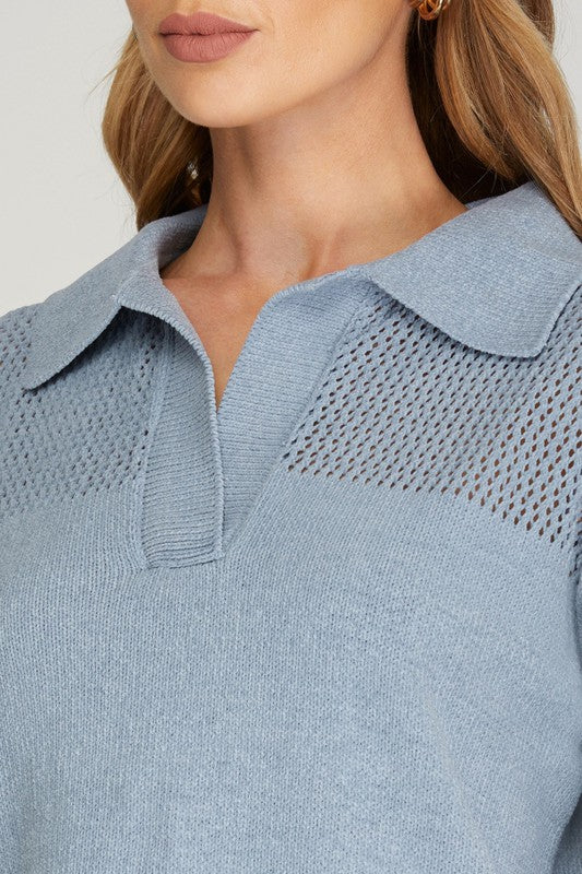 Winter Blue Sweater Top