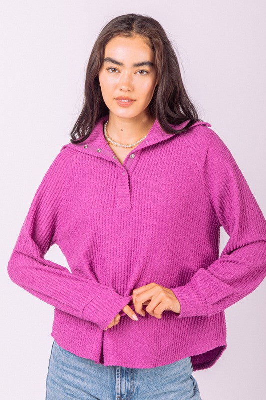 Collared Henley Top